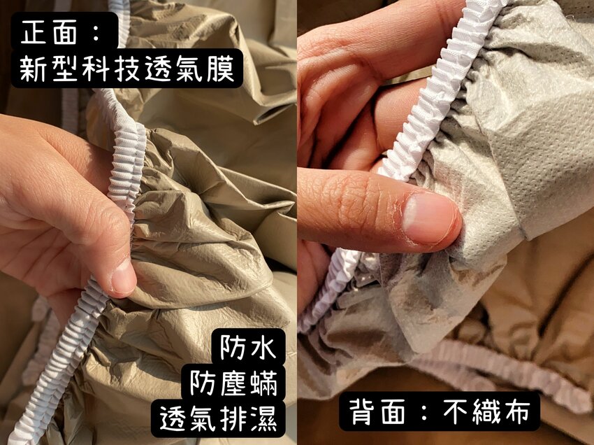 TENNLIFE潔護套｜革命性科技透氣薄膜｜透氣排濕、防水、防塵蟎｜市售唯一免機洗潔護套｜一擦即淨｜不用怕滲尿到床墊啦！