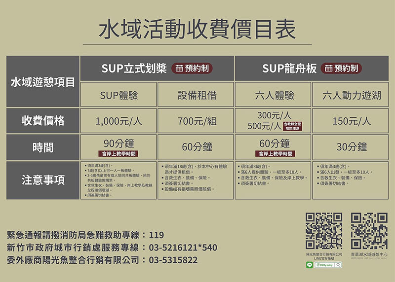 新竹青草湖 | 天鵝船遊湖，SUP立式水上活動市民享$100折扣外縣市折$50