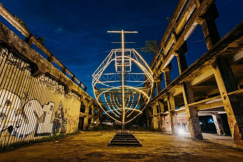 基隆城市博覽會,阿根納的船,船型光雕,光雕