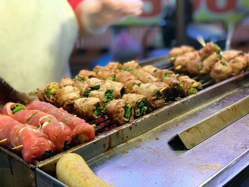 羅東夜市美食 三星蔥肉串