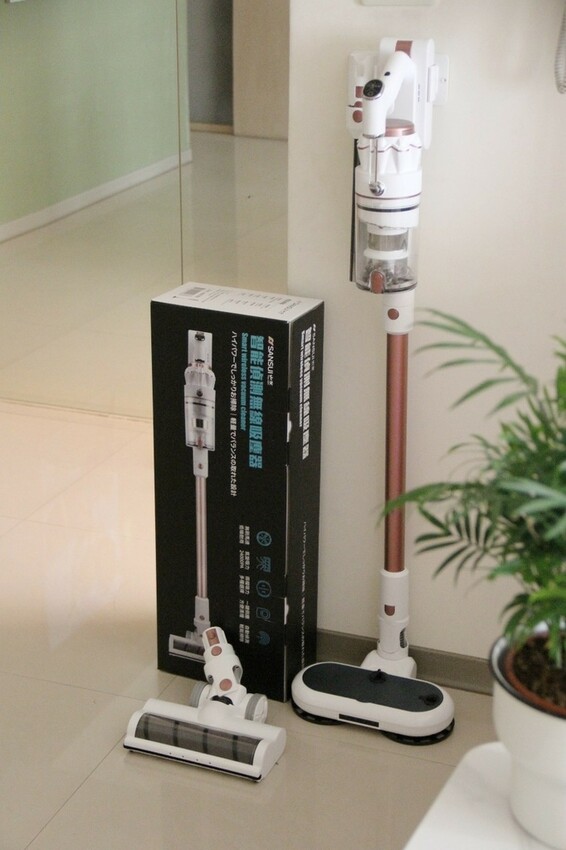 SANSUI山水網美系智慧偵測濕拖無線吸塵器、全配15件完美家事