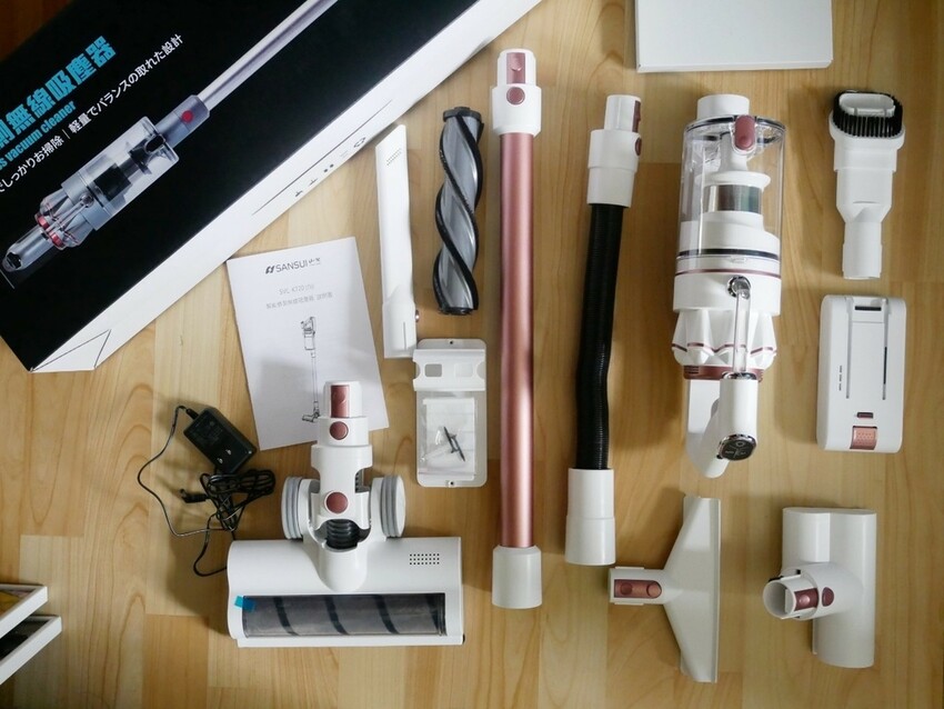 SANSUI山水網美系智慧偵測濕拖無線吸塵器、全配15件完美家事