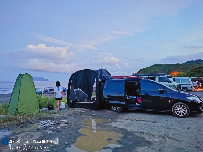 宜蘭頭城|蘭陽蟹莊+蜜月灣-龜山島海景第一排.第一次野營+車宿.第15露|車尾帳.淋浴廁所帳篷.淋浴高壓瓶.攜帶