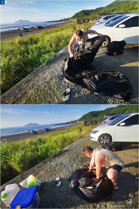 宜蘭頭城|蘭陽蟹莊+蜜月灣-龜山島海景第一排.第一次野營+車宿.第15露|車尾帳.淋浴廁所帳篷.淋浴高壓瓶.攜帶
