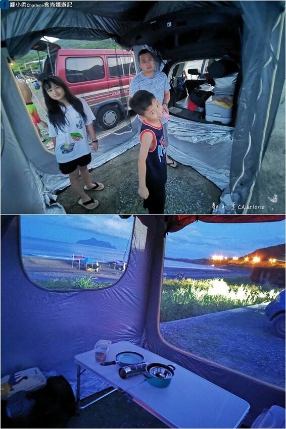 宜蘭頭城|蘭陽蟹莊+蜜月灣-龜山島海景第一排.第一次野營+車宿.第15露|車尾帳.淋浴廁所帳篷.淋浴高壓瓶.攜帶