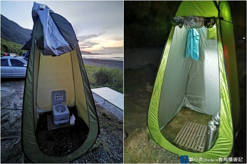 宜蘭頭城|蘭陽蟹莊+蜜月灣-龜山島海景第一排.第一次野營+車宿.第15露|車尾帳.淋浴廁所帳篷.淋浴高壓瓶.攜帶