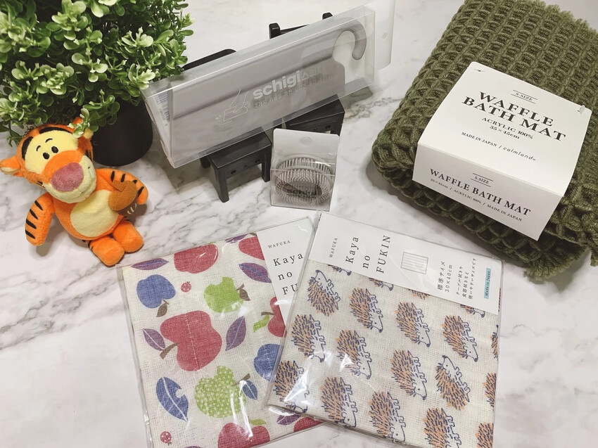 日韓好物開箱｜居家家事好幫手｜Calmland鬆餅格腳踏墊、Kaya蚊帳家事布、韓國Schigi廚房小物實測分享