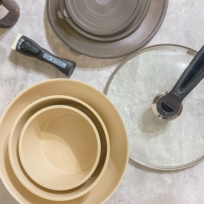 【美國GK‧STEEL】可拆把手疊疊鍋｜ESG環境友善｜星鑽陶瓷不沾貼面，超輕量化設計，可疊放收納省空間，可進