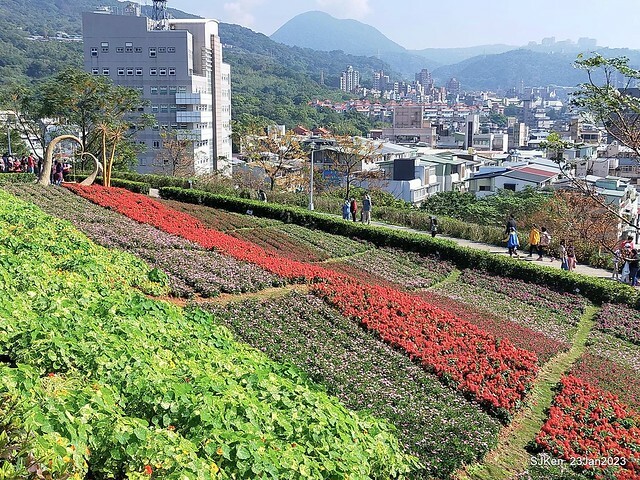 「北投社三層崎花海公園」(Ki-Pataw Shan-Tseng-Chi Park)與北投公園，SJKen , Taipei, Taiwan, Jan 23, 2023.