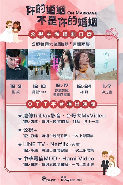 The TV anthology series posters & stills of 2022公視年度大戲「你的婚姻不是你的婚姻 On Marriage」 單元劇五《沙之書 》 is launching in Taiwan from Jan 7, 2023. onwards