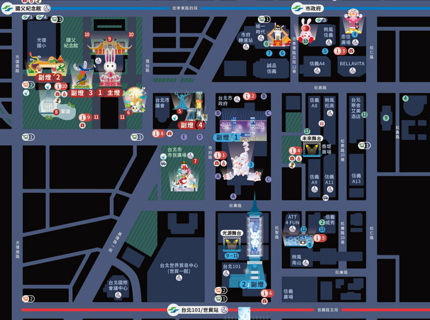 2023台灣燈會在台北燈會地圖