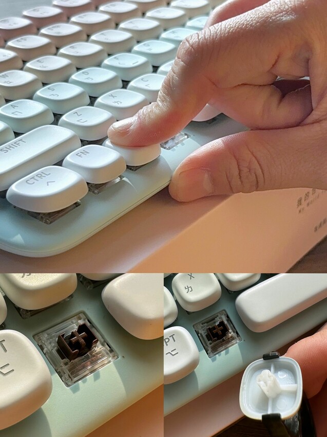 超可愛糖果色！綠聯UGREEN KU101 FUN+(夢幻樂園)機械鍵盤｜MAC 、Windows、有線無線自由切換｜自帶15種絢彩燈光！ - 萍姐愛分享