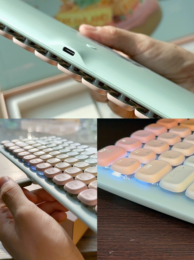 超可愛糖果色！綠聯UGREEN KU101 FUN+(夢幻樂園)機械鍵盤｜MAC 、Windows、有線無線自由切換｜自帶15種絢彩燈光！ - 萍姐愛分享