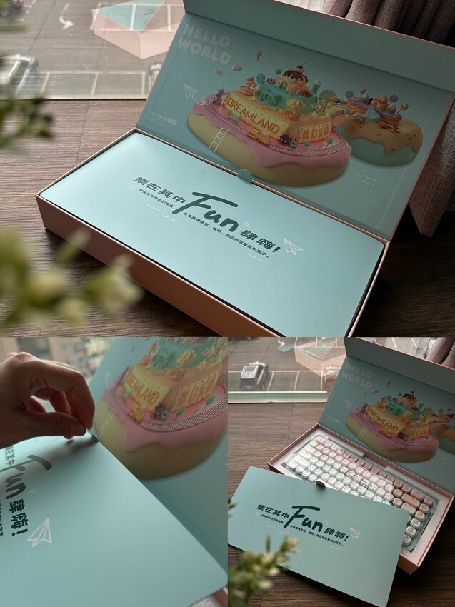 超可愛糖果色！綠聯UGREEN KU101 FUN+(夢幻樂園)機械鍵盤｜MAC 、Windows、有線無線自由切換｜自帶15種絢彩燈光！ - 萍姐愛分享
