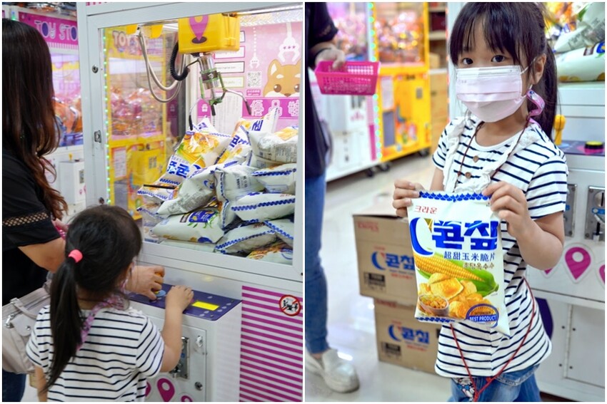 【台北饒河夜市】優品娃娃親子遊樂園.適合親子的夾餅乾娃娃機!