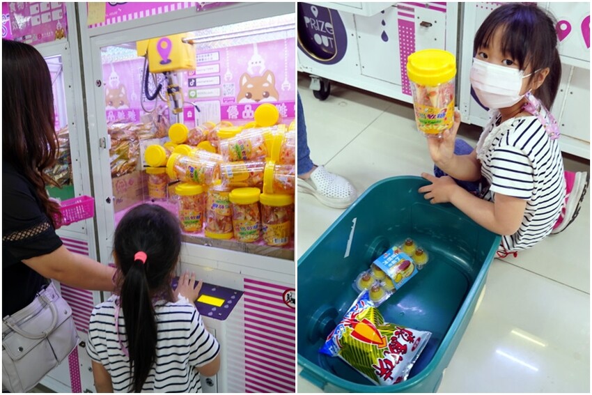 【台北饒河夜市】優品娃娃親子遊樂園.適合親子的夾餅乾娃娃機!