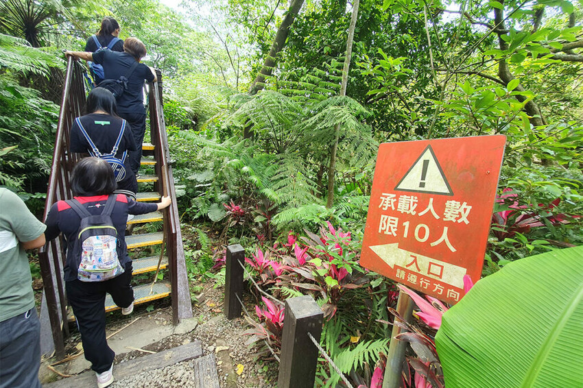 絕美單人藍色三角吊橋