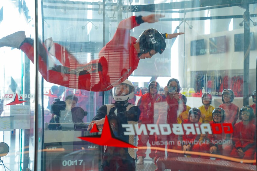 【澳門｜景點】GoAirborne 室内跳傘。葡京人飯店超人氣設施，體驗高空跳傘的刺激感，還可當個飛人