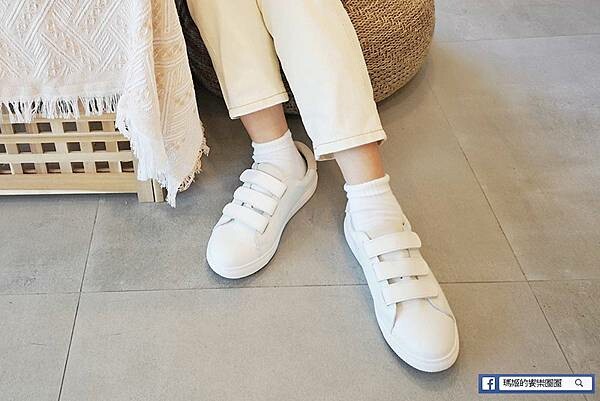 休閒女鞋穿搭分享【Bonjour 】下雨天不怕!3M防水真皮小白鞋-多種穿搭風格好駕馭
