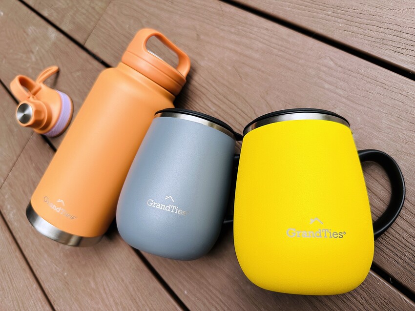 【美國GrandTies】「滑蓋式真空不鏽鋼保溫杯」必買時尚保溫保冷馬克杯！「雙蓋真空不鏽鋼隨身保溫瓶」超有型運動水壺推薦！超實用禮物送禮首選推薦！