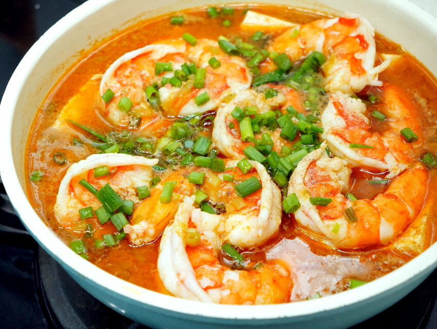 鮮蝦豆腐煲食譜．還可以變成蝦仁飯!