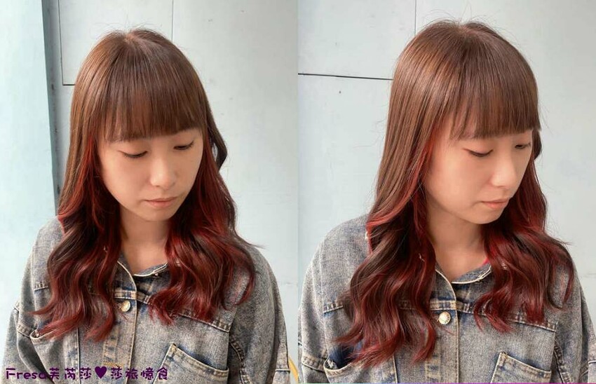 屏東染髮【UN hair salon】近觀光夜市商圈.霧棕色挑染橘紅系.打造女孩潮流品味│屏東燙髮│屏東火車站 - Fresa芙芮莎♥莎旅憶食