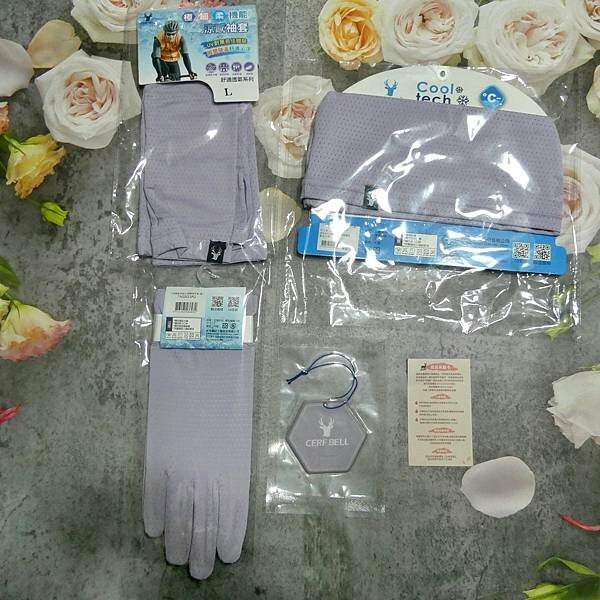 夏日防曬套組推薦/瑟夫貝爾CERF BELL涼感手套+袖套+萬用頭巾三件套/超涼爽降溫術,戶外防曬好幫手!