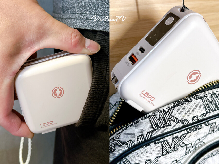 【米米瘋】2023開箱JC科技旅行最好用的行動電源推薦 Lapo多功能無線充行動電源 iWALK口袋行動電源