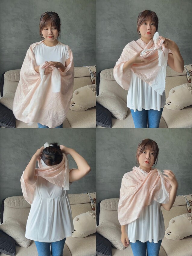 2023夏日羊毛披肩穿搭｜小資女孩必學披肩穿搭術｜簡單步驟 一週穿搭不重樣｜艾可繡-繡花機織高級細羊毛披肩 - 萍姐愛分享