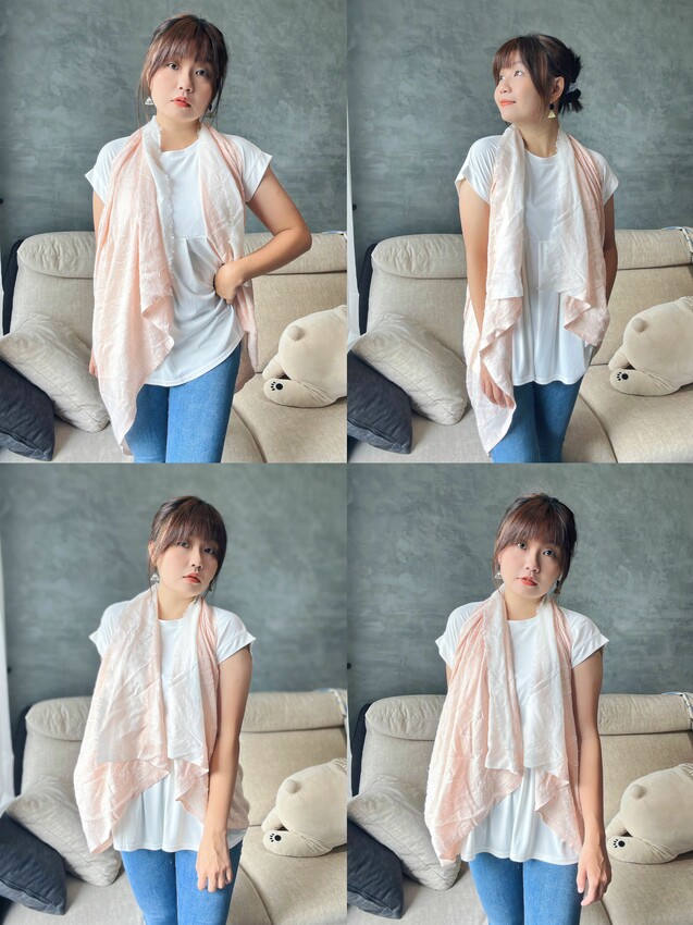 2023夏日羊毛披肩穿搭｜小資女孩必學披肩穿搭術｜簡單步驟 一週穿搭不重樣｜艾可繡-繡花機織高級細羊毛披肩 - 萍姐愛分享