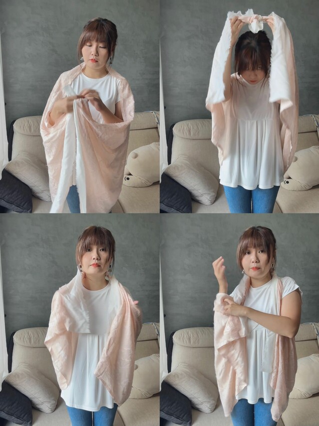 2023夏日羊毛披肩穿搭｜小資女孩必學披肩穿搭術｜簡單步驟 一週穿搭不重樣｜艾可繡-繡花機織高級細羊毛披肩 - 萍姐愛分享