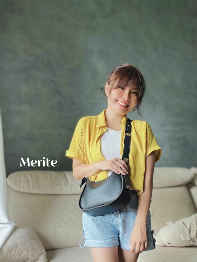 Ｍerite 法國時尚復古馬鞍包單肩背包｜耐刮、耐磨、皮革大容量｜一個包包4種背法｜背帶4格可調｜奶茶杏、淺棕、黑色 - 萍姐愛分享