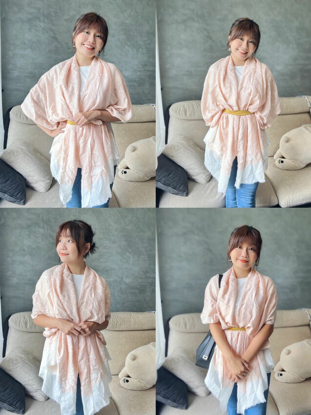 2023夏日羊毛披肩穿搭｜小資女孩必學披肩穿搭術｜簡單步驟 一週穿搭不重樣｜艾可繡-繡花機織高級細羊毛披肩 - 萍姐愛分享