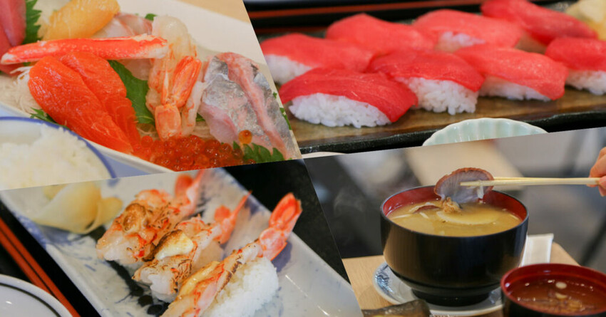 【函館美食】函館海鮮市場本店，炙燒起士蝦、生魚片握壽司、帆立貝湯，新鮮便宜！
