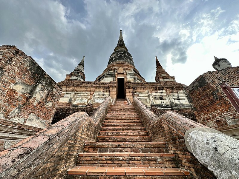 【亞洲，泰國，大城】 大城（Ayutthaya）保存最完整的古老寺廟~崖差蒙空寺（大勝利吉祥寺/Wat Yai Chaiyamo