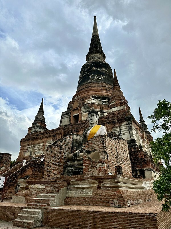 【亞洲，泰國，大城】 大城（Ayutthaya）保存最完整的古老寺廟~崖差蒙空寺（大勝利吉祥寺/Wat Yai Chaiyamo