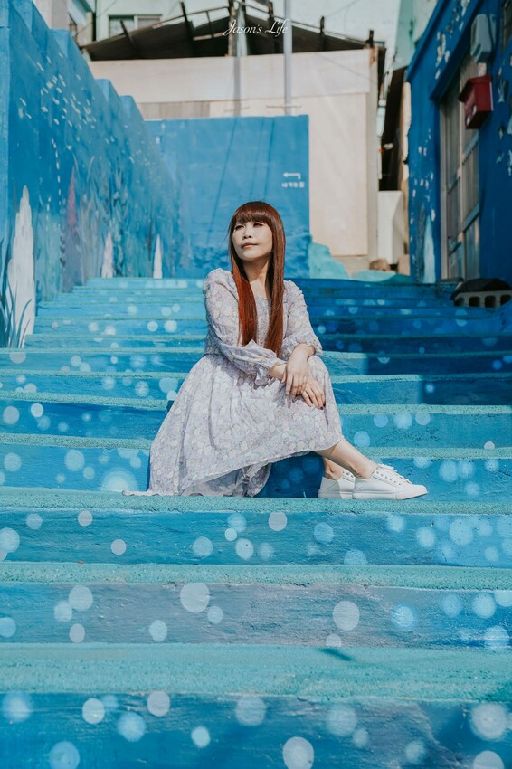 【韓國釜山｜景點】白淺灘文化村(흰여울문화마을)。影島必去景點，無數間海景咖啡廳，欣賞夕陽的約會散步景