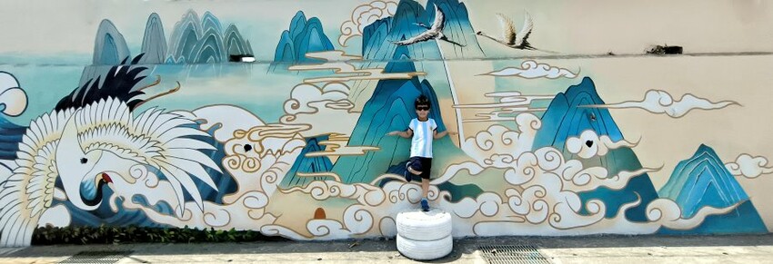 【財神廟】桃園海福宮.最新敲金磚、接超大金塊彩繪牆!