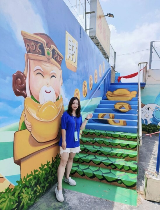 【財神廟】桃園海福宮.最新敲金磚、接超大金塊彩繪牆!