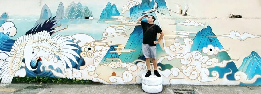 【財神廟】桃園海福宮.最新敲金磚、接超大金塊彩繪牆!