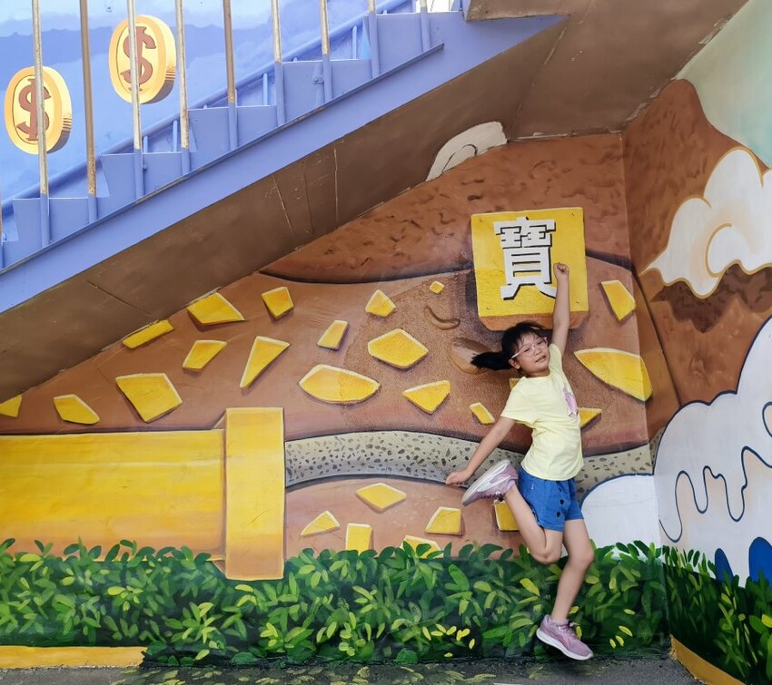 【財神廟】桃園海福宮.最新敲金磚、接超大金塊彩繪牆!