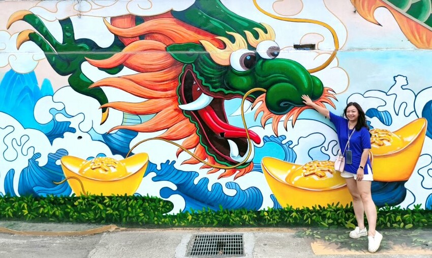 【財神廟】桃園海福宮.最新敲金磚、接超大金塊彩繪牆!