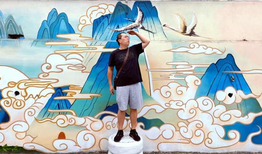 【財神廟】桃園海福宮.最新敲金磚、接超大金塊彩繪牆!