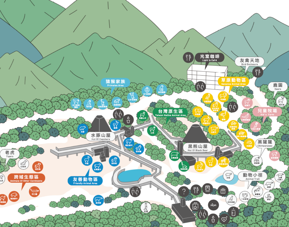 旅遊｜重新開張高雄壽山動物園一日遊  ，新建天空橋看水豚