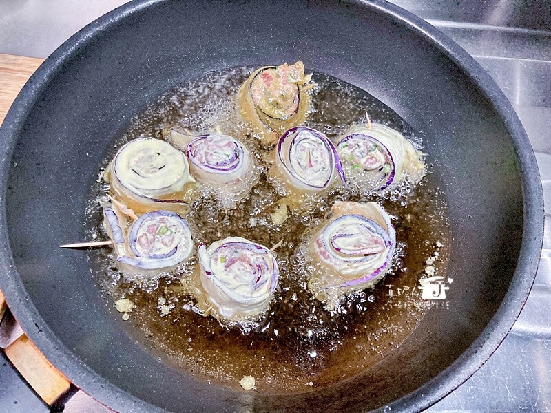 烹飪筆記│炸茄子肉捲，好吃茄子外酥裡嫩