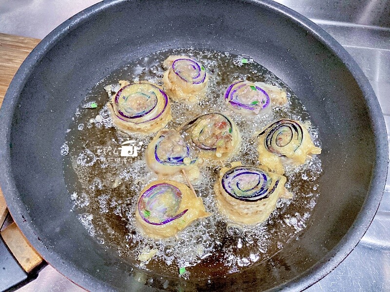 烹飪筆記│炸茄子肉捲，好吃茄子外酥裡嫩