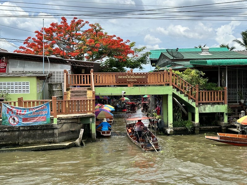 【亞洲，泰國，曼谷】曼谷近郊的水上市場～丹嫩莎朵水上市場（Damnoen Saduak Floating Market），疫情後終