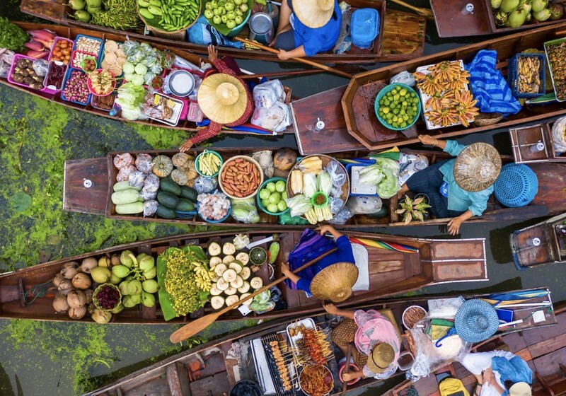 【亞洲，泰國，曼谷】曼谷近郊的水上市場～丹嫩莎朵水上市場（Damnoen Saduak Floating Market），疫情後終