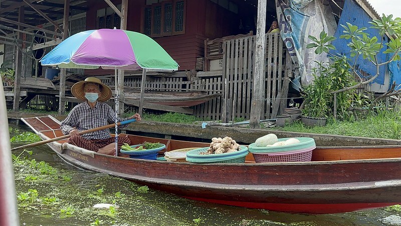 【亞洲，泰國，曼谷】曼谷近郊的水上市場～丹嫩莎朵水上市場（Damnoen Saduak Floating Market），疫情後終