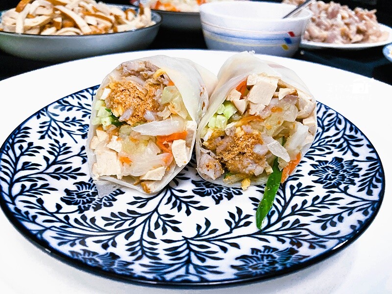 烹飪筆記│潤餅捲,低熱量內餡外加自己做的Q彈潤餅皮